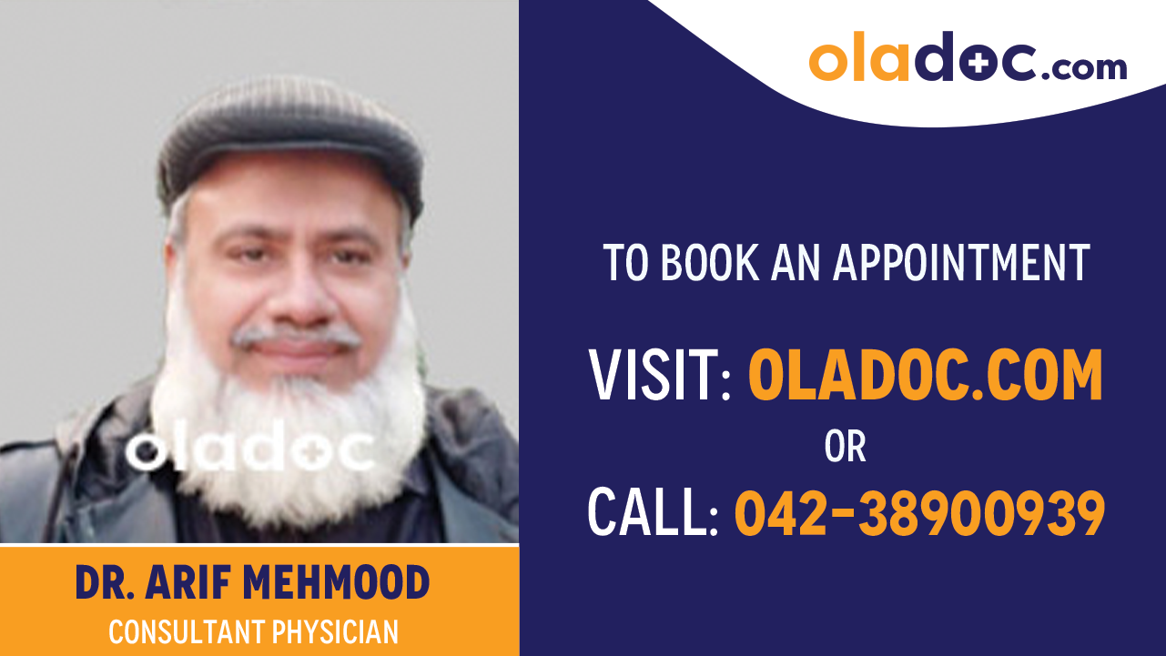 Book appointment with Dr. Arif Mehmood-best Consultant Physician Faisalabad